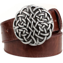 Load image into Gallery viewer, Deri celtic knot metal tokalı geometri örgülü kadın kot kemer