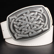 Load image into Gallery viewer, Deri celtic knot metal tokalı geometri örgülü kadın kot kemer