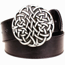 Load image into Gallery viewer, Deri celtic knot metal tokalı geometri örgülü kadın kot kemer