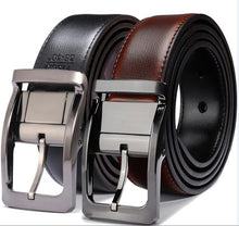 Load image into Gallery viewer, Men's Genuine Leather Dress Belt, Reversible Belt for /Brown and Black