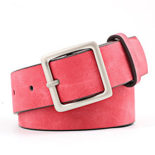Load image into Gallery viewer, New design black red white wide leather women belt
